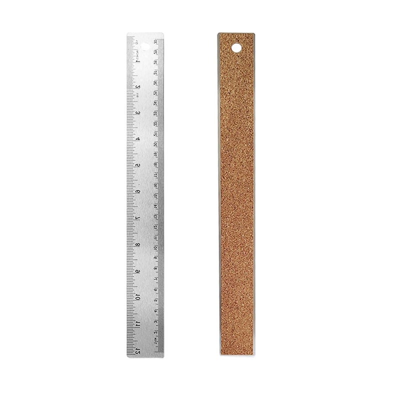 ZTEOFO 12-Inch Stainless Steel Metal Ruler with Non-Slip Cork Backing - 1 Pack - Image 1